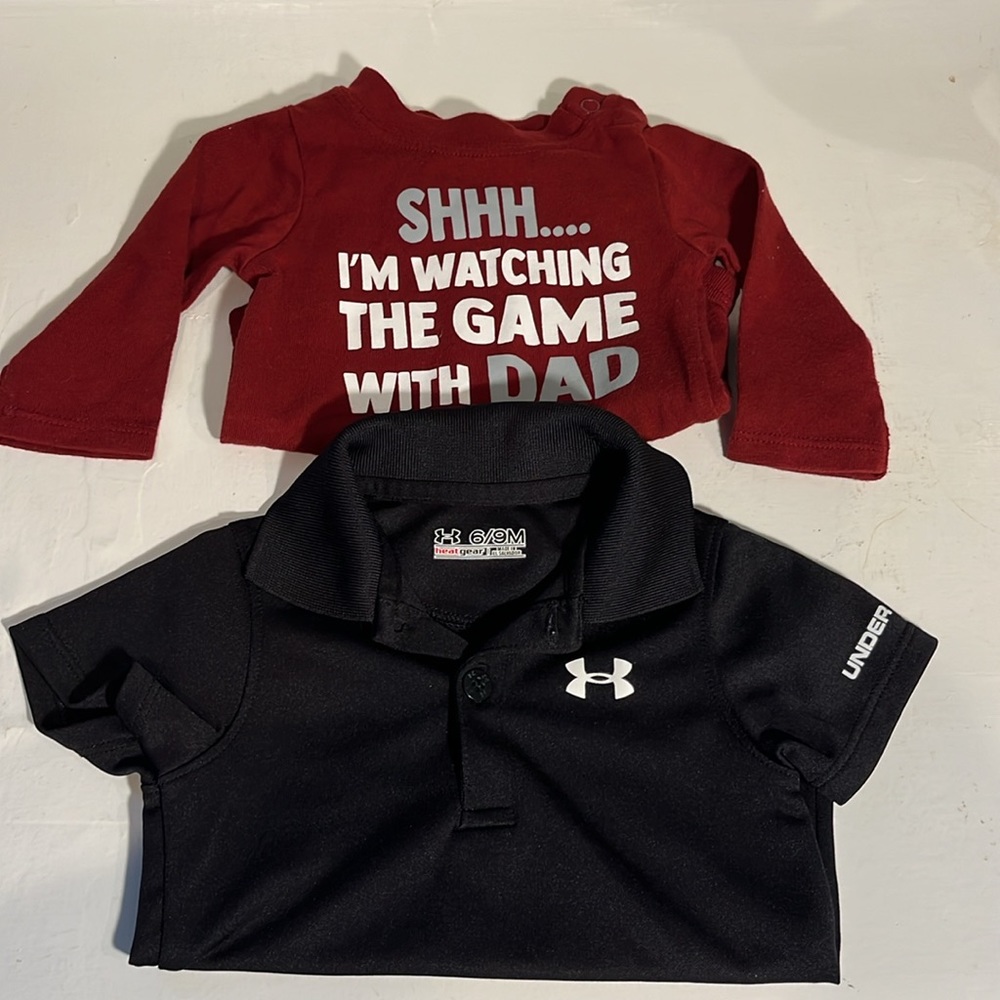 Under Armour and Garanimals lot of 2 infant onesies